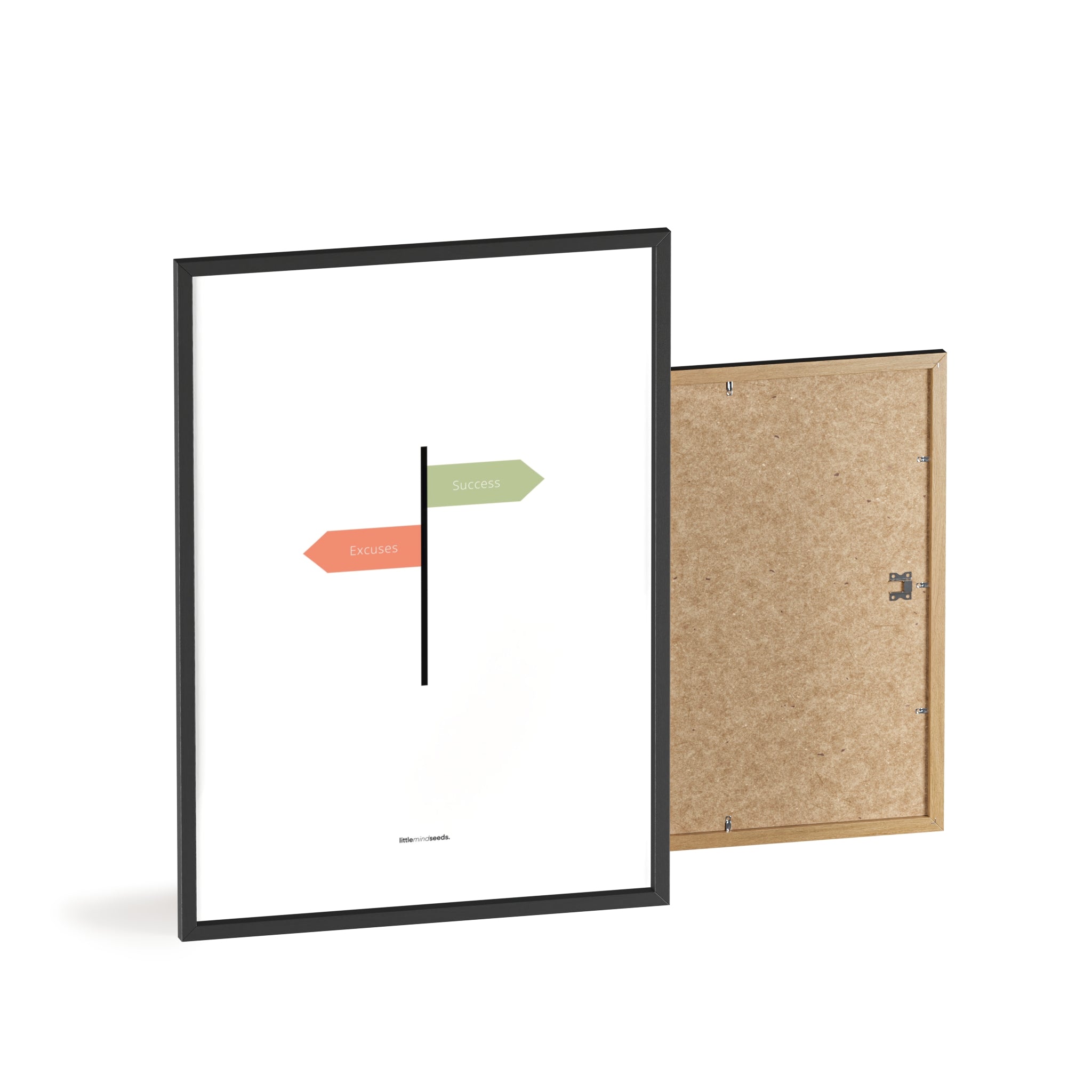 "Only Two Ways – Either You Have Excuses, or You Achieve Success" – Discipline, Habits & Achievements Children Motivational Wall Art to Foster Focus & Success | Matte Frame– white