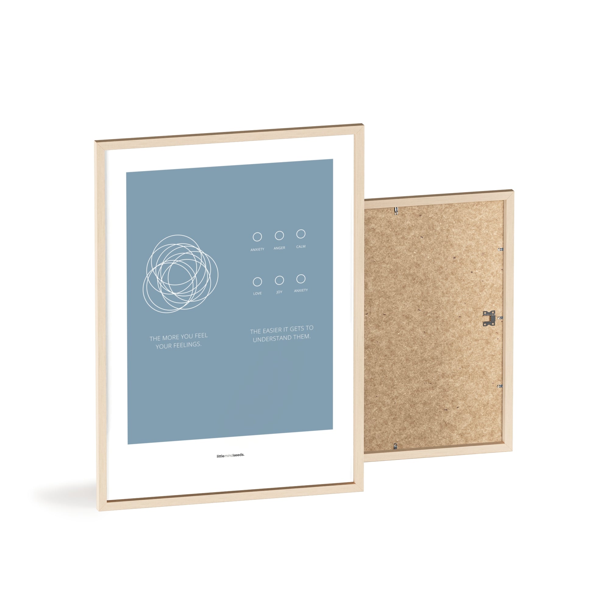 "The More You Feel, The Easier You Understand" – Emotional Intelligence & Self-Worth Wall Art for Children to Nurture Empathy & Confidence | Quality Framed Poster – Blue