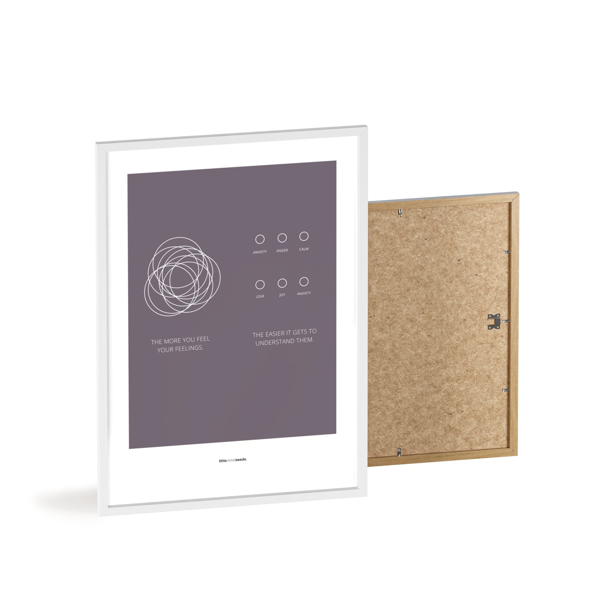 "The More You Feel, The Easier You Understand" – Emotional Intelligence & Self-Worth Wall Art for Children to Nurture Empathy & Confidence | Quality Framed Poster – Purple