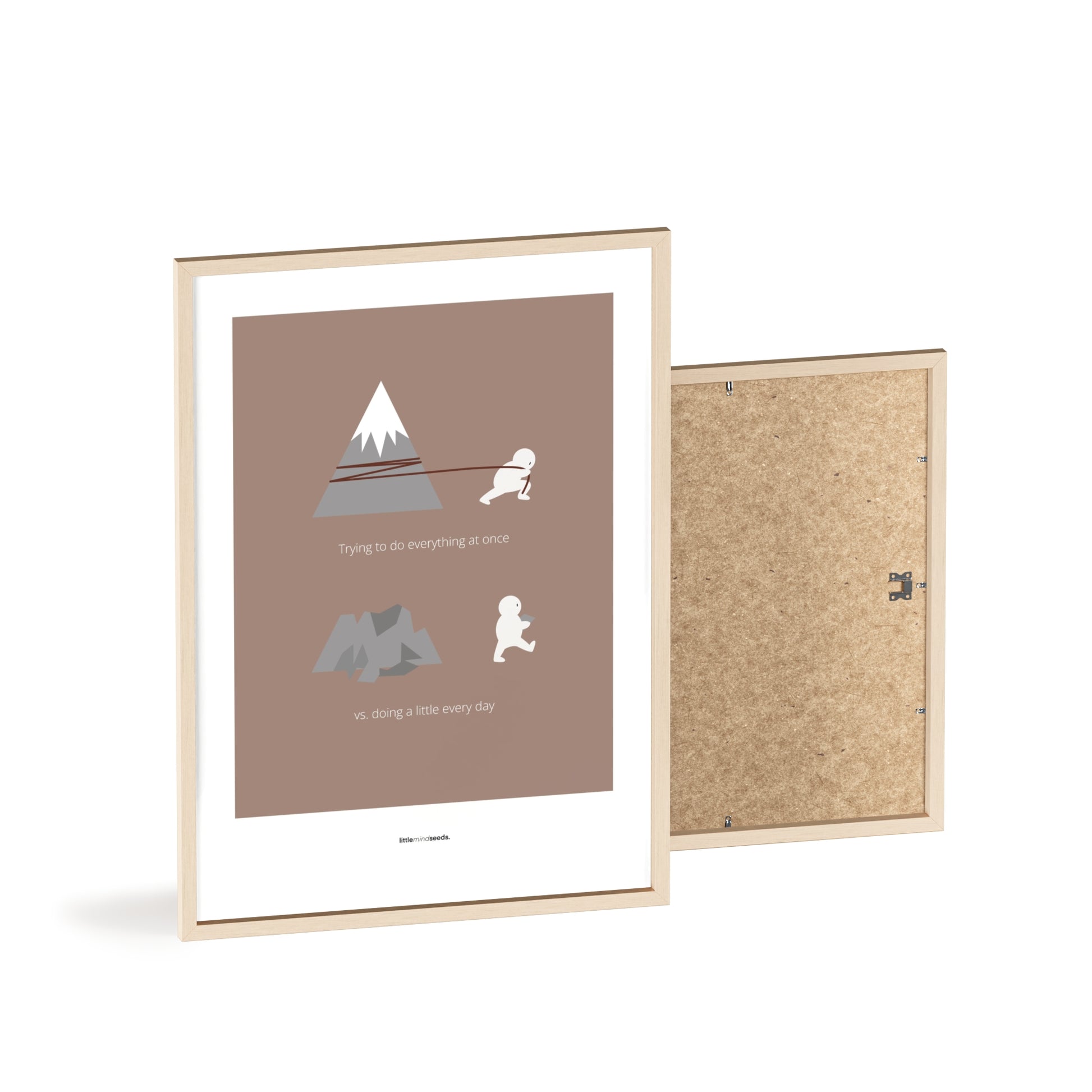 "Big Goals Need Small Consistent Effort Every Day" – Discipline, Habits & Achievements Motivational Quality Framed Poster | Minimalist Wall Art – Brown