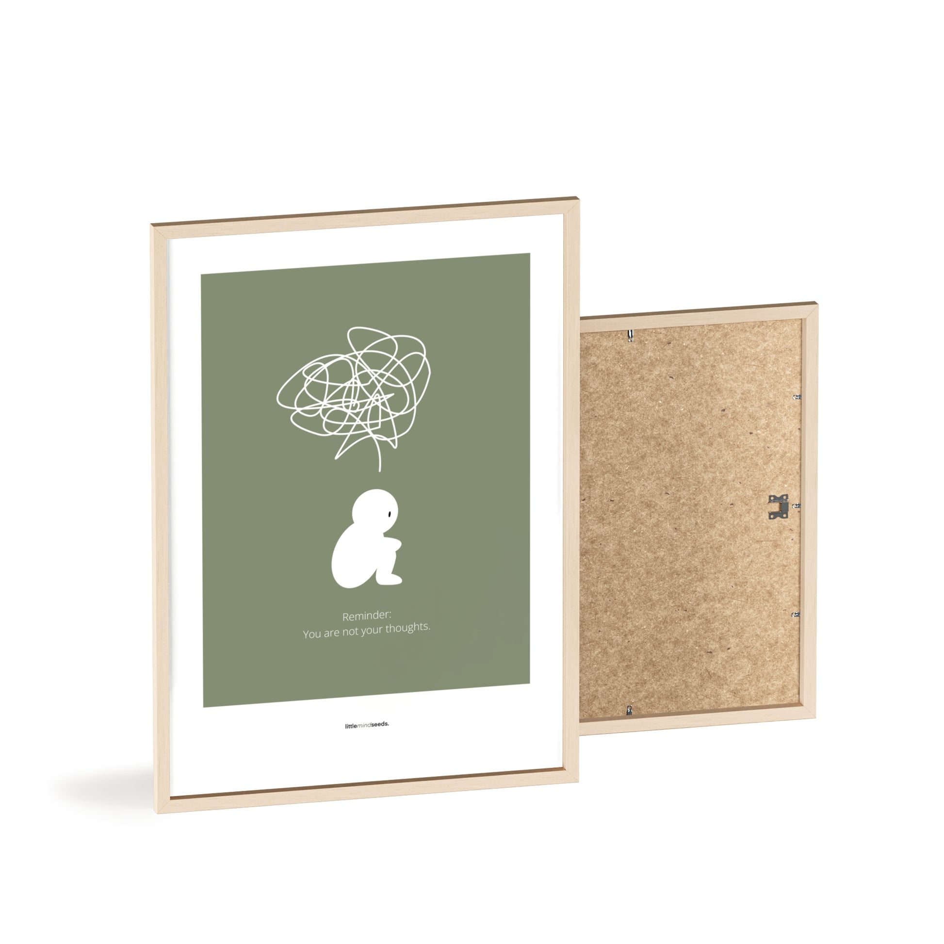 "We Are Not Our Thoughts – We Are Our Actions" – Resilience & Confidence Wall Art to Build Self-Belief & Grit | Motivational Quality Framed Poster | Minimalist Quotes for Personal Growt – Green