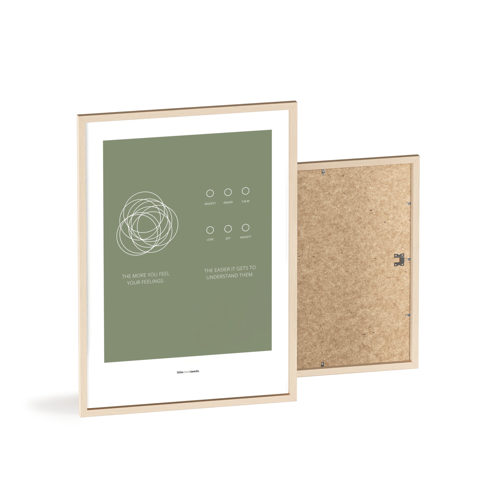 "The More You Feel, The Easier You Understand" – Emotional Intelligence & Self-Worth Wall Art for Children to Nurture Empathy & Confidence | Quality Framed Poster – Green