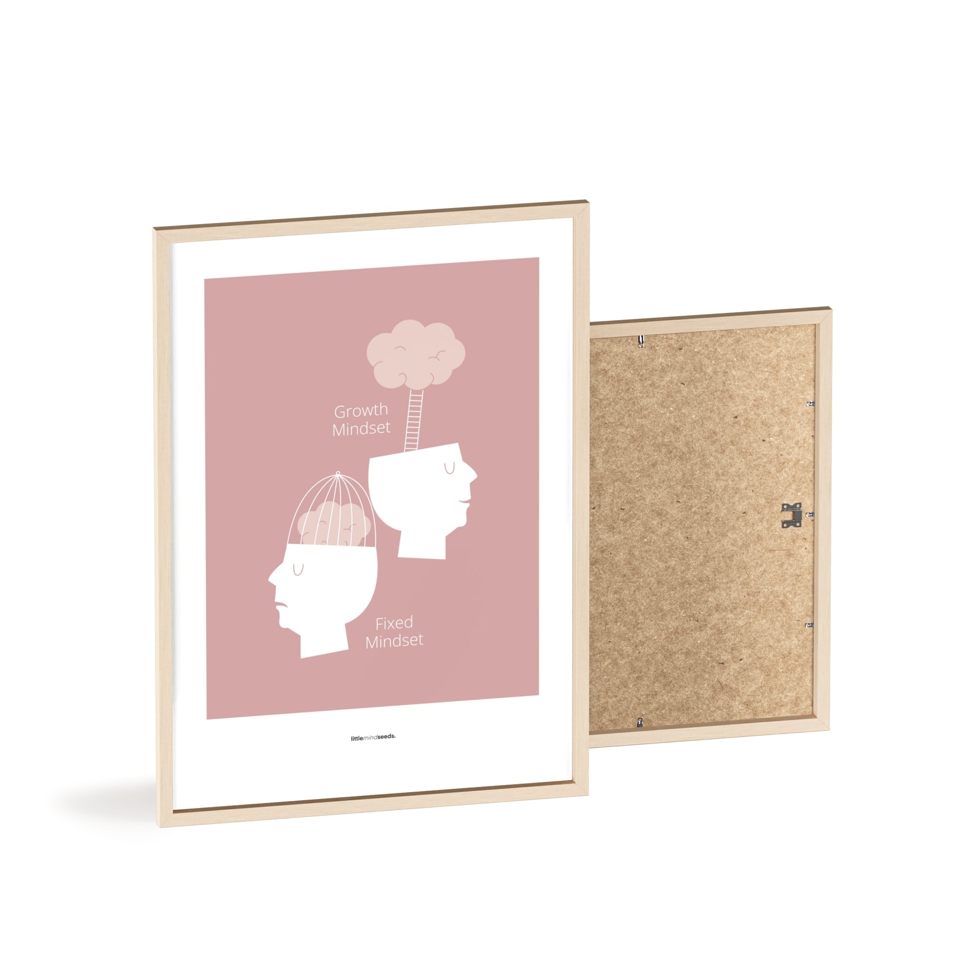 Growth vs Fixed Mindset – Framed Posters with Quotes for Kids Inspiration for Growth Mindset Framed Poster – Pink