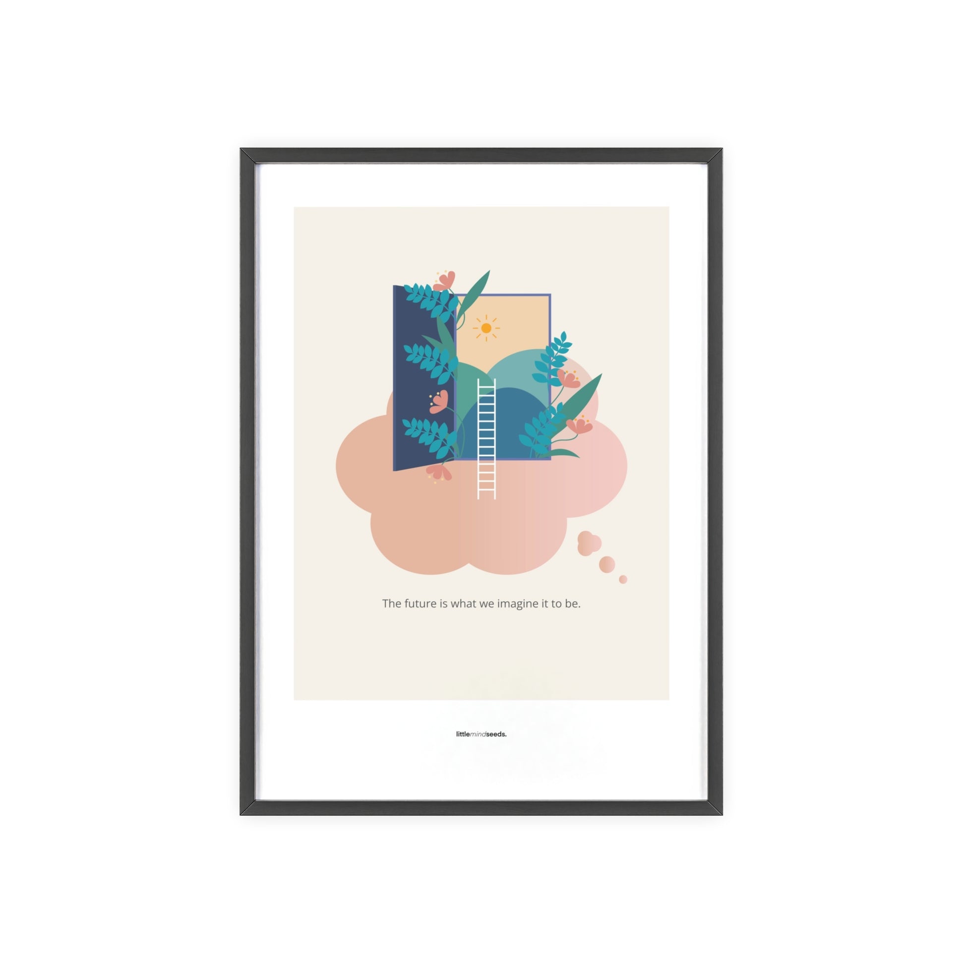 "The Future Is What We Imagine" – Practical Hacks Children Motivational Framed Poster