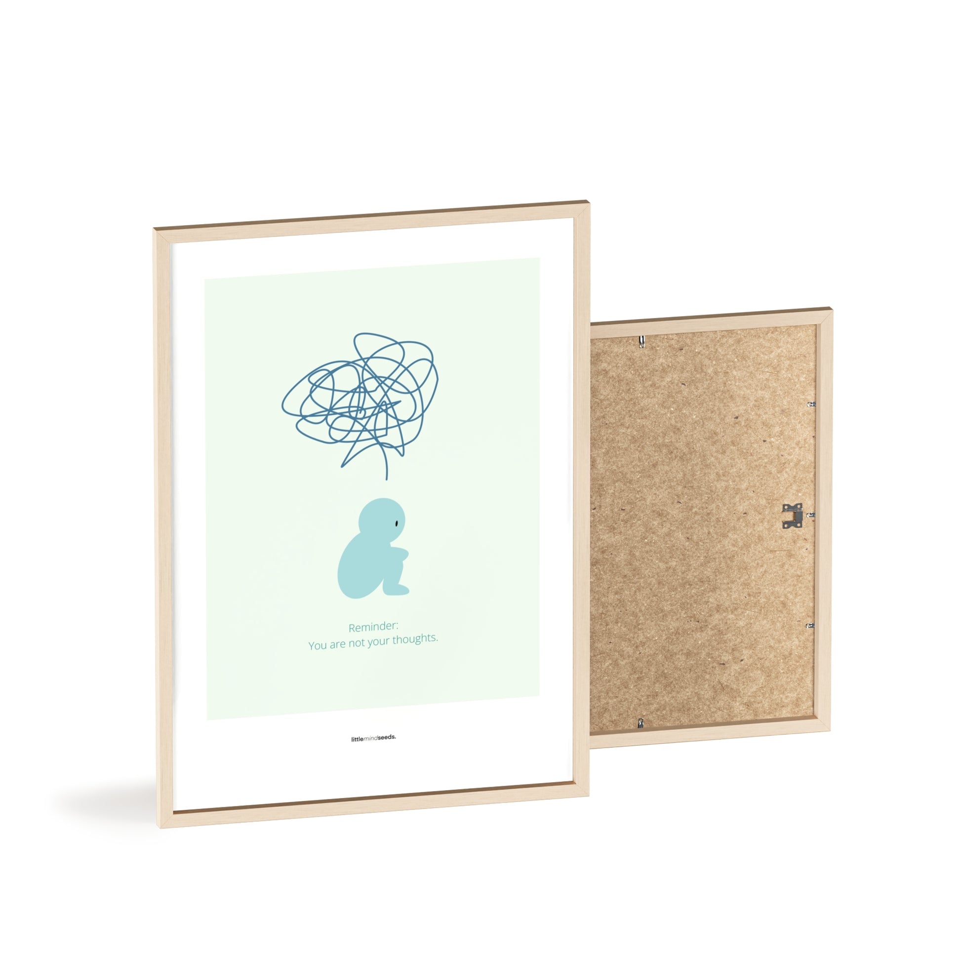 "We Are Not Our Thoughts – We Are Our Actions" – Resilience & Confidence Wall Art to Build Self-Belief & Grit | Motivational Quality Framed Poster | Minimalist Quotes for Personal Growt – Mint