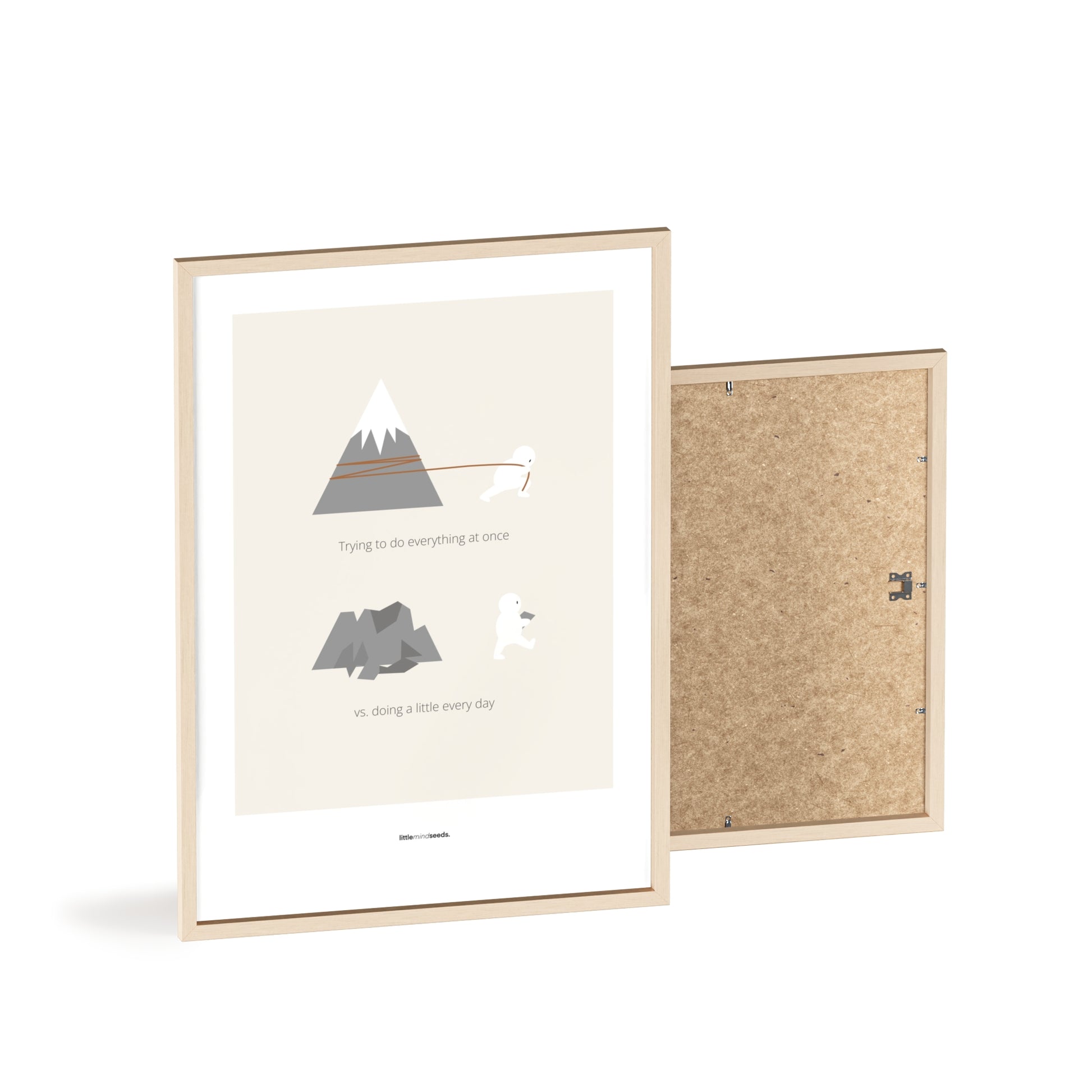 "Big Goals Need Small Consistent Effort Every Day" – Discipline, Habits & Achievements Motivational Quality Framed Poster | Minimalist Wall Art – Beige