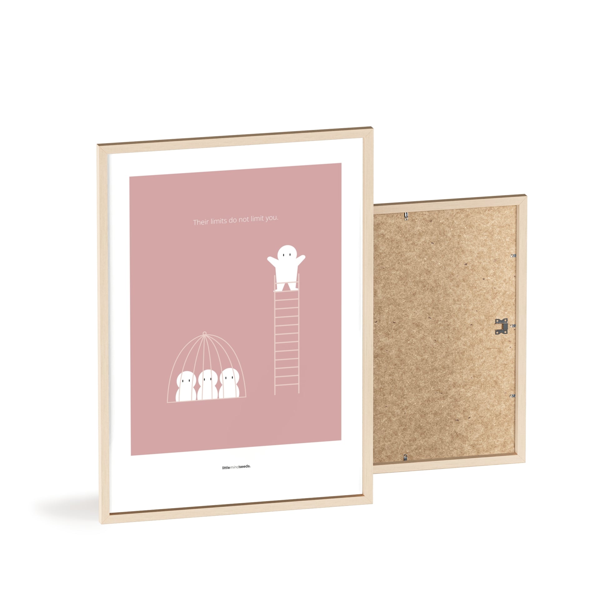 "The Limits of Others Do Not Limit You" – Emotional Intelligence & Self-Worth Motivational Quality Framed Poster | Minimalist Wall Art – Pink