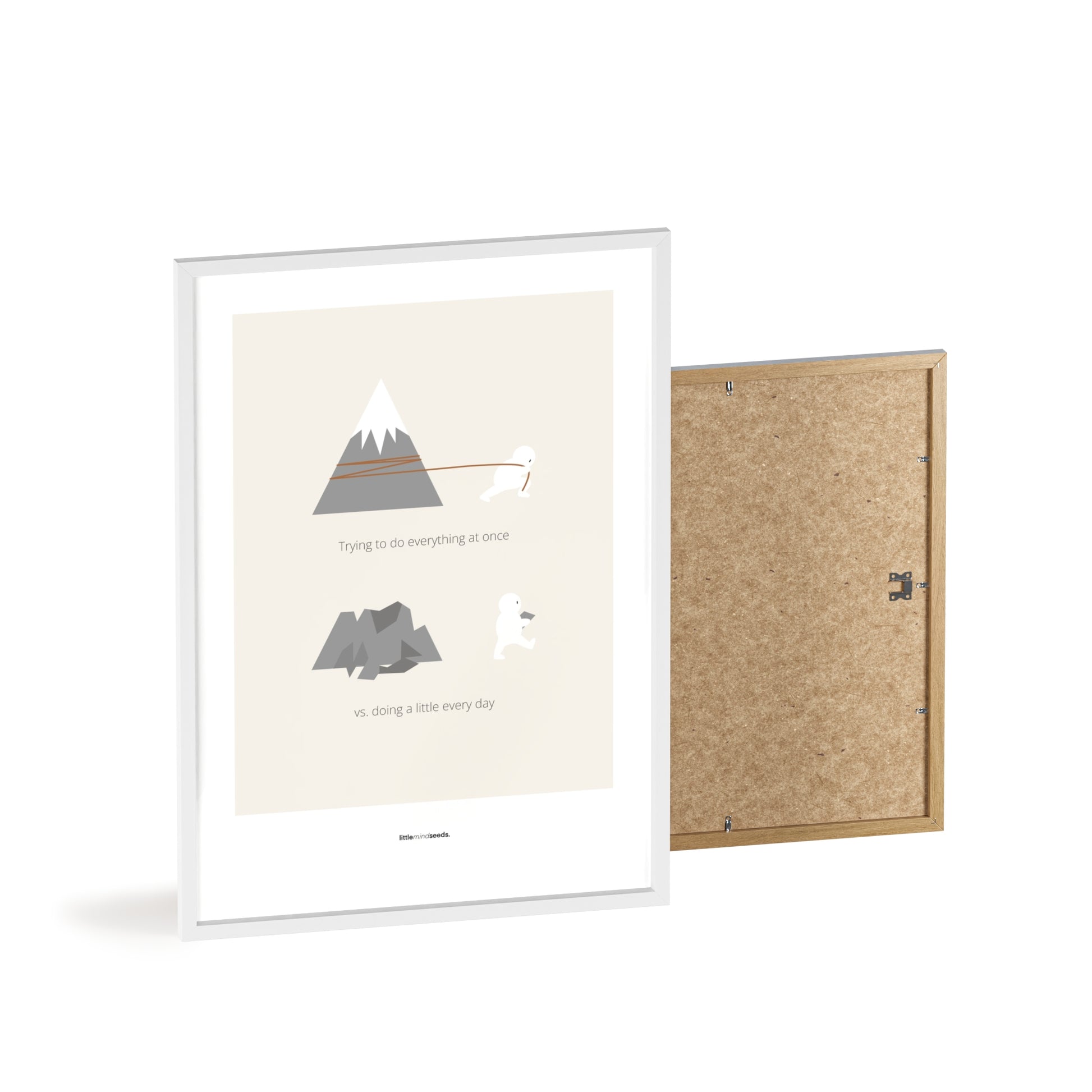 "Big Goals Need Small Consistent Effort Every Day" – Discipline, Habits & Achievements Motivational Quality Framed Poster | Minimalist Wall Art – Beige