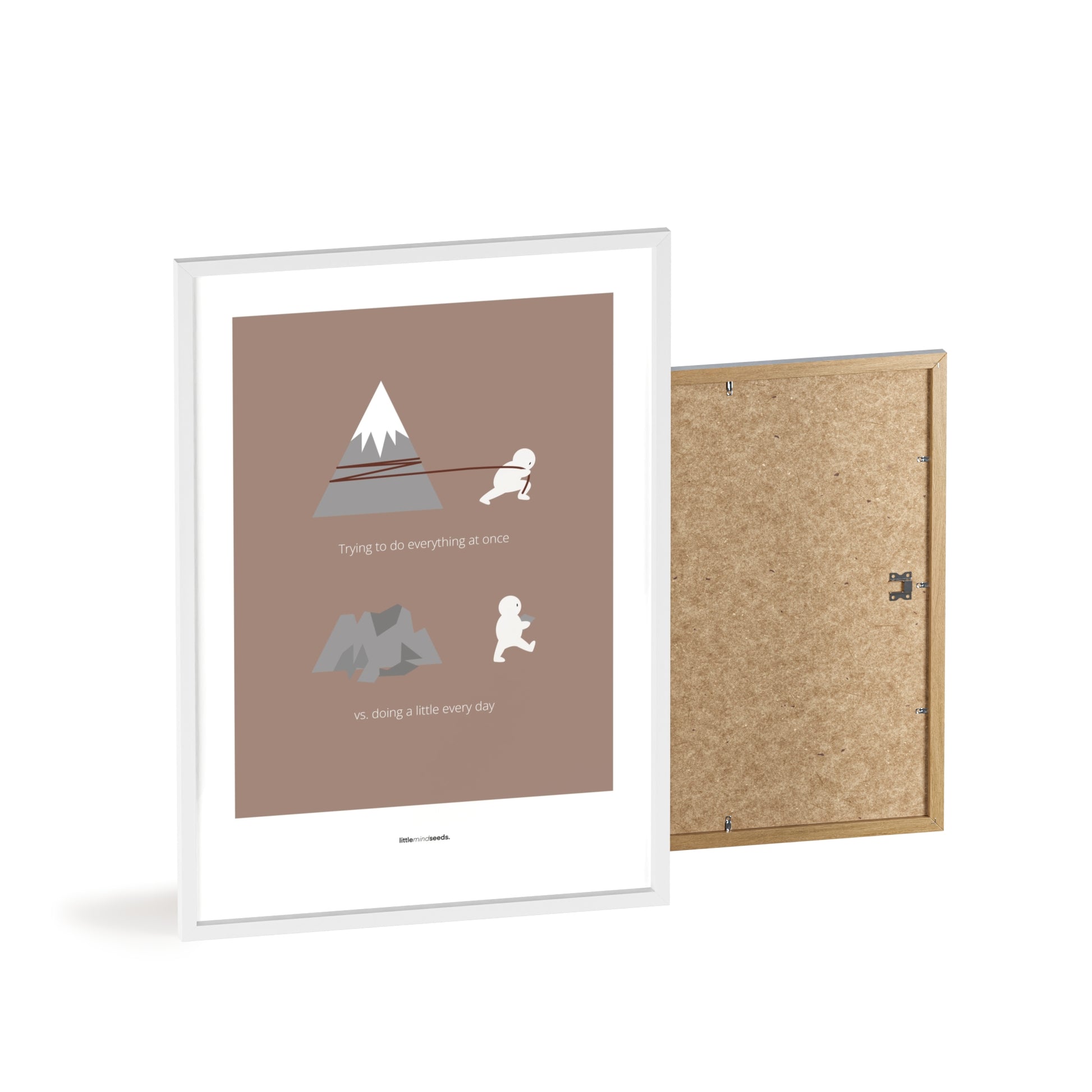 "Big Goals Need Small Consistent Effort Every Day" – Discipline, Habits & Achievements Motivational Quality Framed Poster | Minimalist Wall Art – Brown