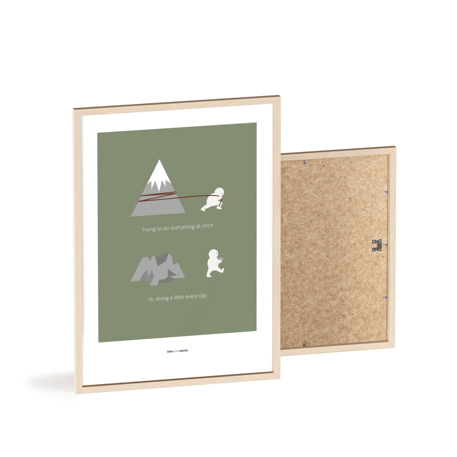 "Big Goals Need Small Consistent Effort Every Day" – Discipline, Habits & Achievements Motivational Quality Framed Poster | Minimalist Wall Art – Green