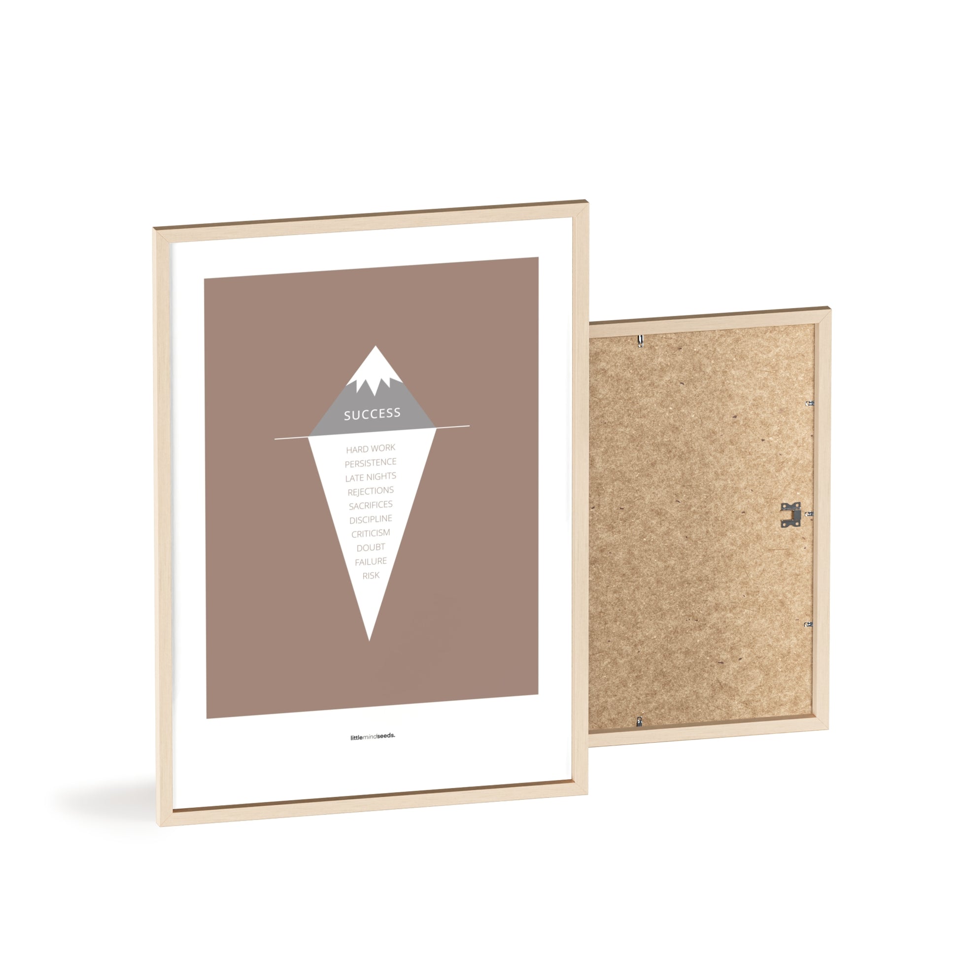 "The Iceberg Illusion – What People See vs What Went Into Achieving It" – Discipline, Habits & Achievements Children Motivational Wall Art to Foster Focus & Success | Matte Frames– Brown