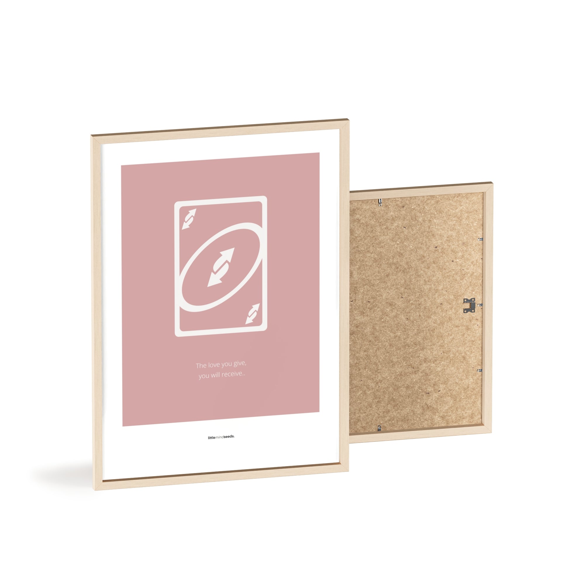 "The Love You Give, You Will Receive" – Social Skills & Relationships Children Wall Art to Inspire Kindness & Connection | Motivational Wall Art | Matte Framed Poster – Pink