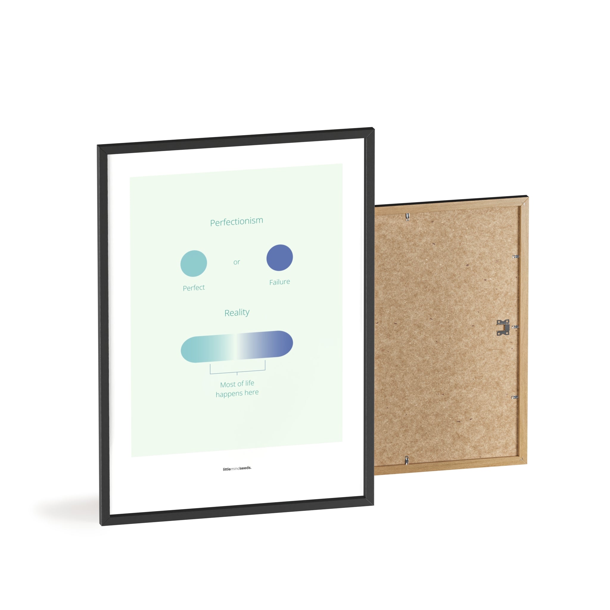 "Life Is Not Perfect Like We Imagine" – Resilience & Confidence Motivational Quality Framed Poster | Minimalist Inspirational Wall Art – Mint
