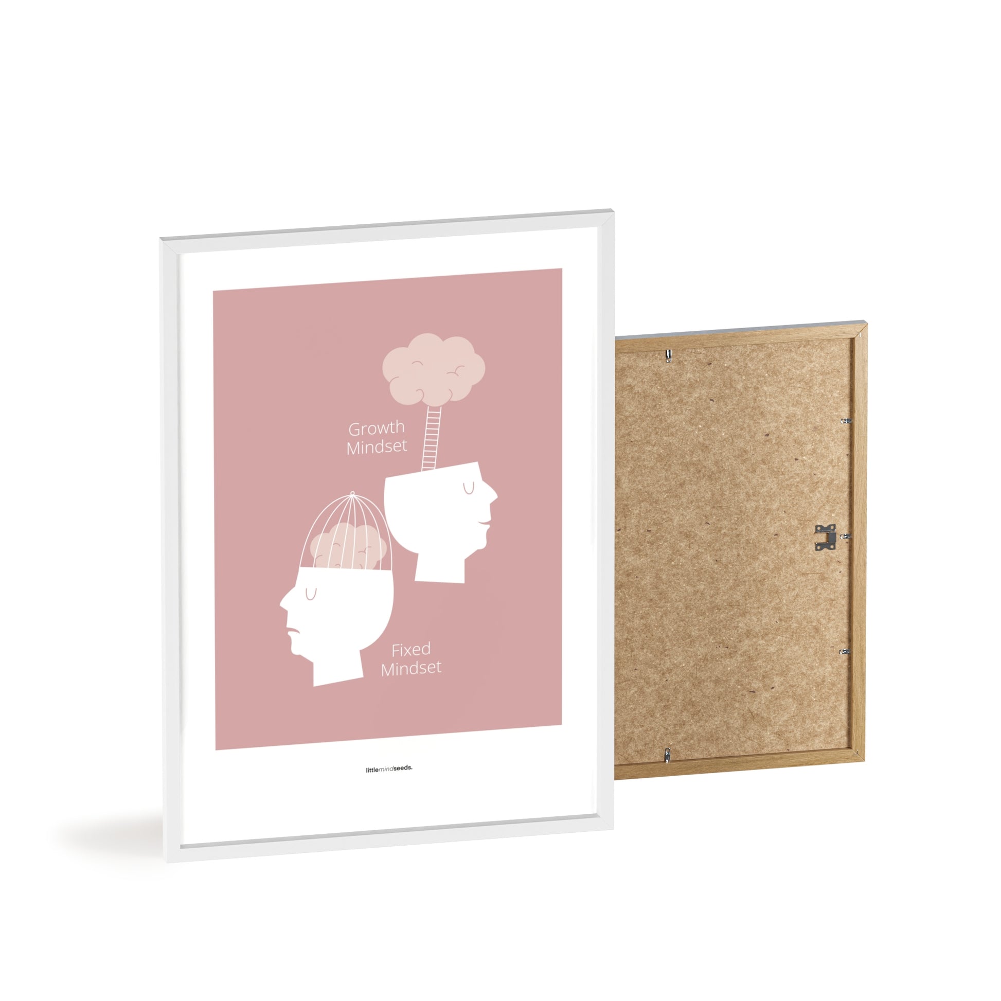 Growth vs Fixed Mindset – Framed Posters with Quotes for Kids Inspiration for Growth Mindset Framed Poster – Pink