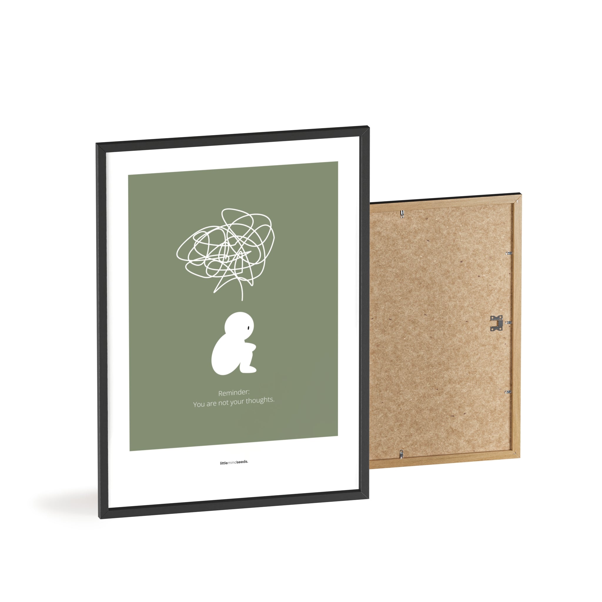 "We Are Not Our Thoughts – We Are Our Actions" – Resilience & Confidence Wall Art to Build Self-Belief & Grit | Motivational Quality Framed Poster | Minimalist Quotes for Personal Growt – Green
