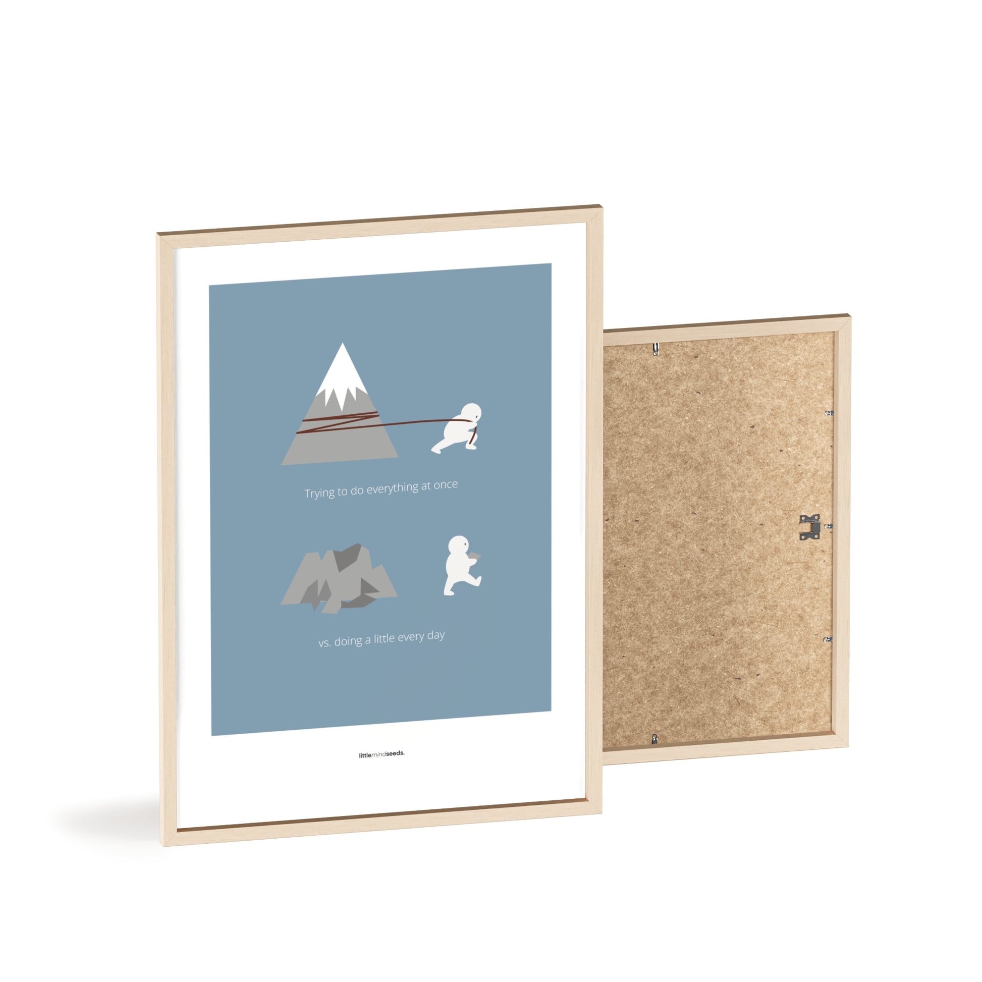 "Big Goals Need Small Consistent Effort Every Day" – Discipline, Habits & Achievements Motivational Quality Framed Poster | Minimalist Wall Art – Blue