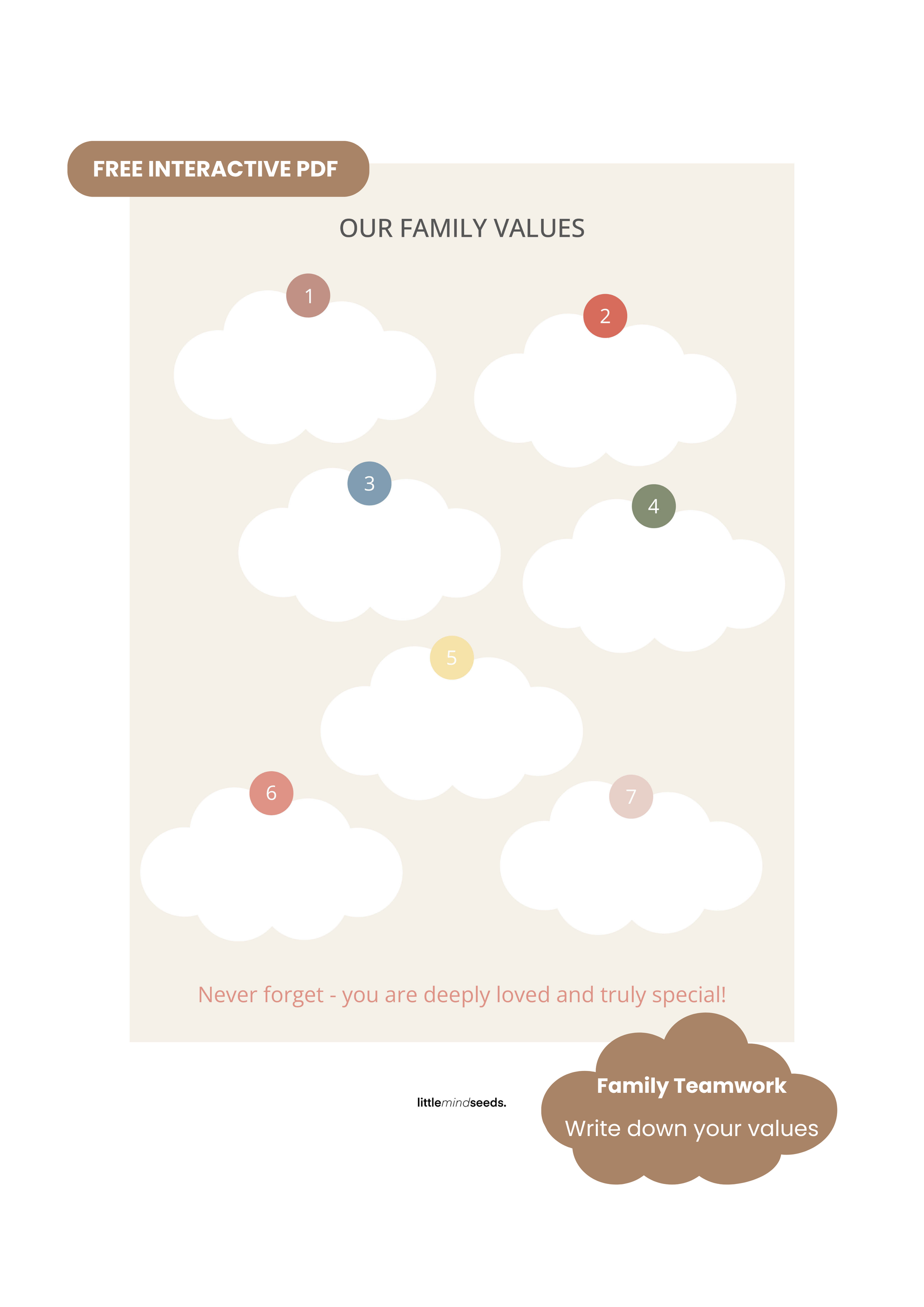 "Family Values" – Practical Hacks Children Motivational Framed Poster AND Interactive Downloadable PDF