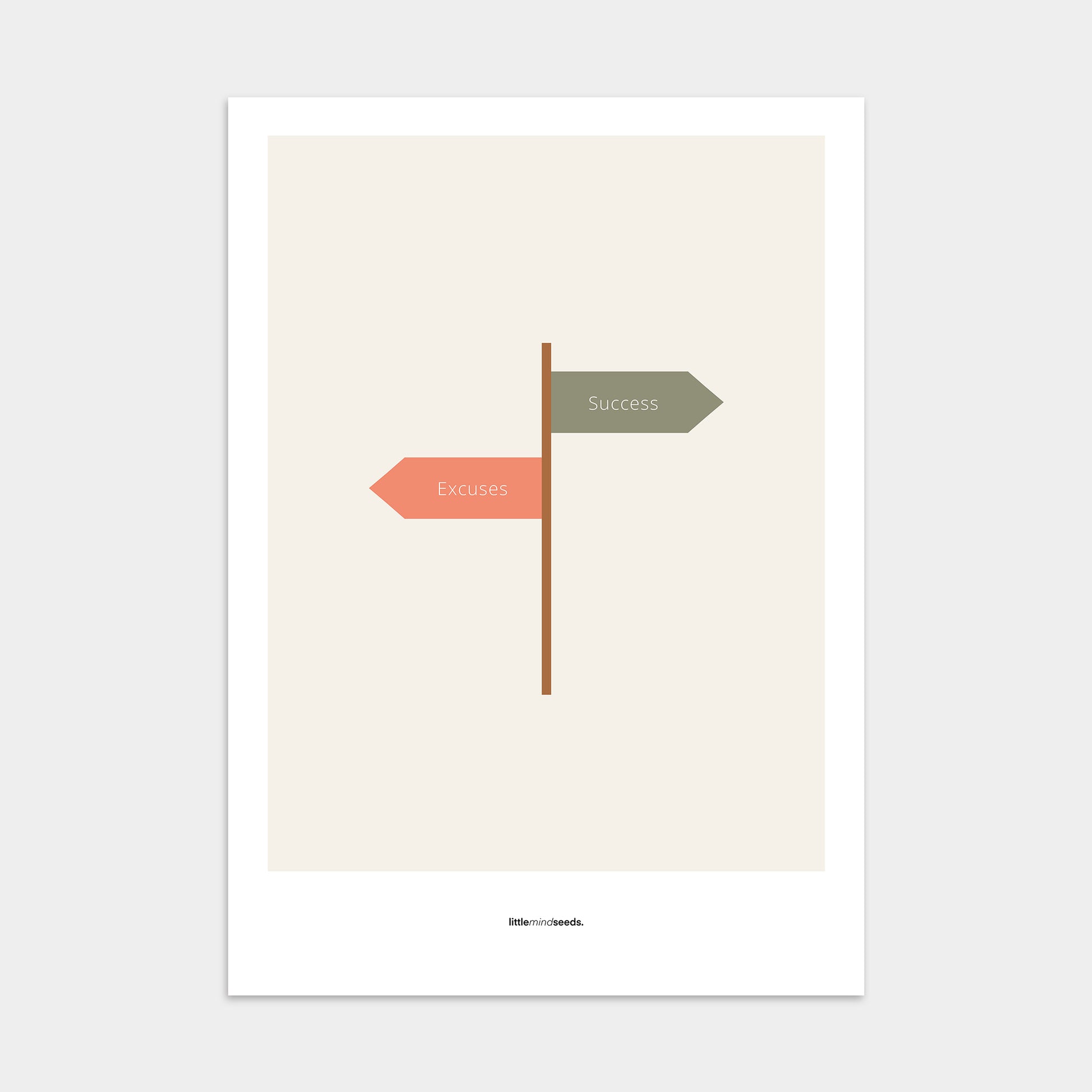 “Only two ways, either you have excuses or achieve success"  – Discipline, Habits & Achievements Motivational Poster | Minimalist Quotes on the Wall, Downloadable PDF Bundle - ALL colors