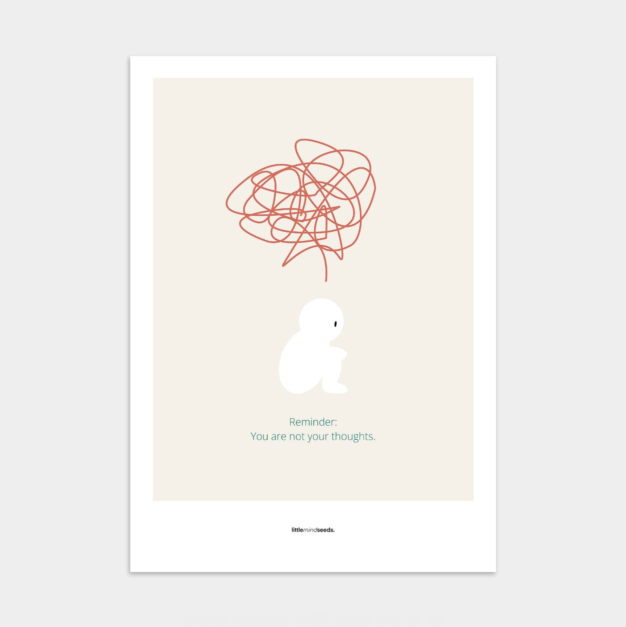 “We Are Not Our Thoughts, We Are Our Actions”  – Resilience & Confidence Motivational Poster | Minimalist Quotes on the Wall, Downloadable PDF Bundle - ALL colors